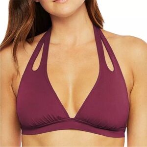 NWOT La Blanca Island Goddess Banded Cut‎ Out Halter Bikini Top 10